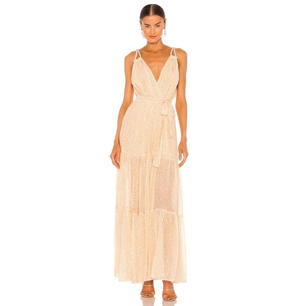 Sabina Musayev Lorelai Yellow Silk Blend Maxi Dress L yellow print